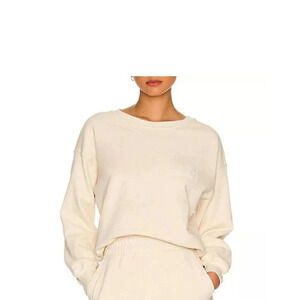 Well Being + Being Well Goldie Sweatshirt Bone White Women's Size M NWT